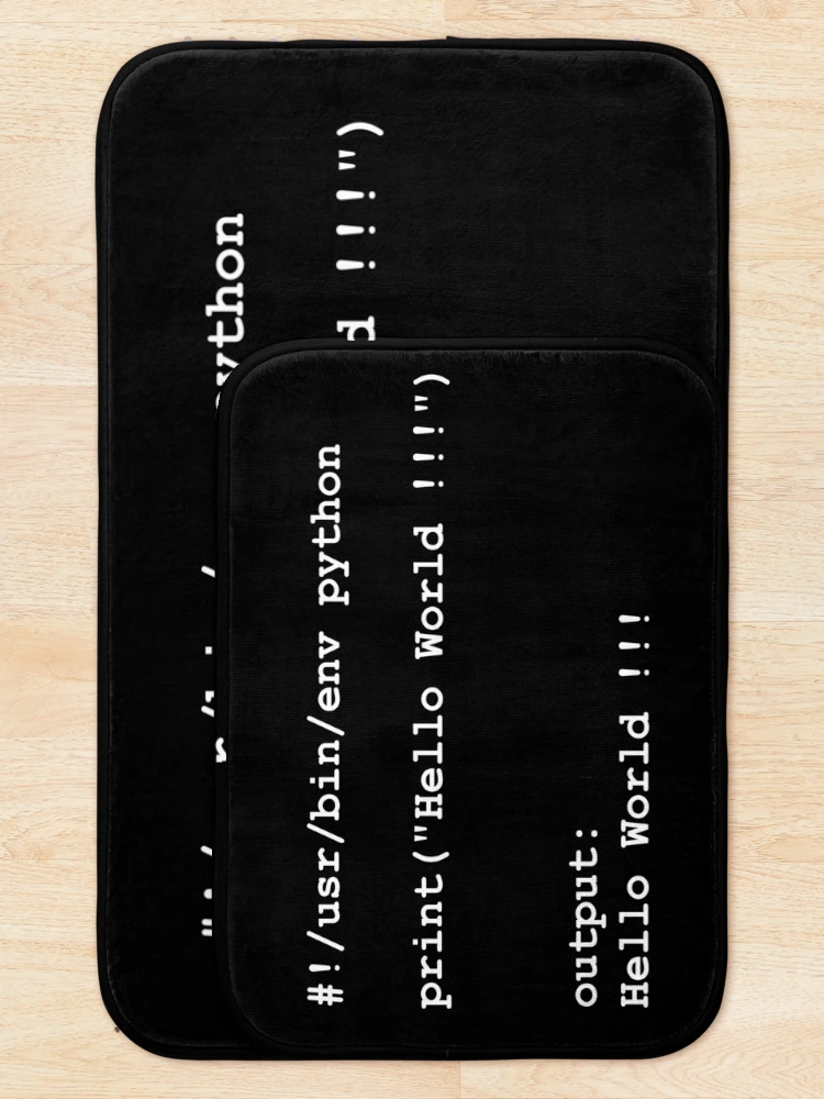 Thumbnail 5 of 6, Bath Mat, Hello World - Python (white) designed and sold by mcxgr.