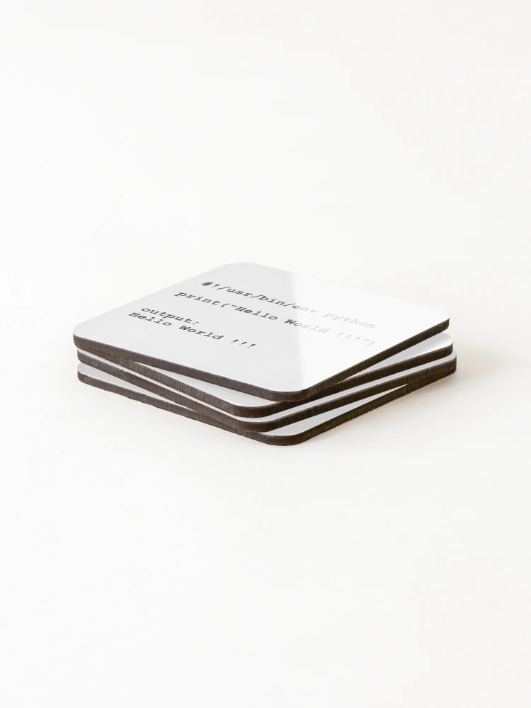 Thumbnail 4 of 5, Coasters (Set of 4), Hello World - Python designed and sold by mcxgr.