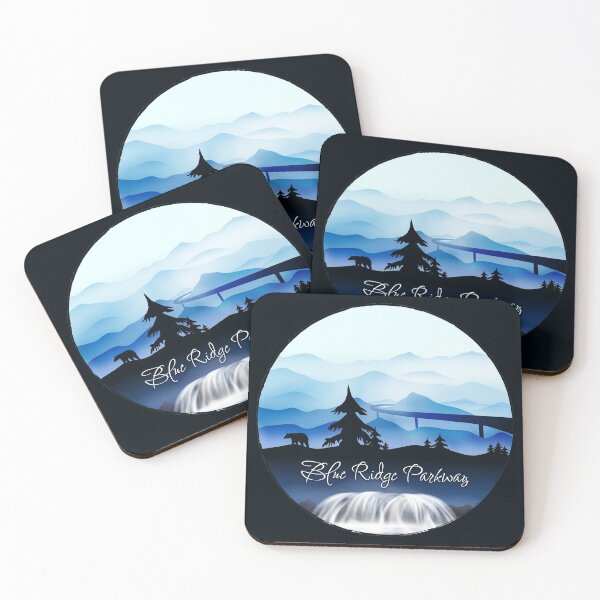 Item preview, Blue Ridge Parkway - Waterfall, Black Bear, Mnts - 28 Blue designed and sold by serenaking.