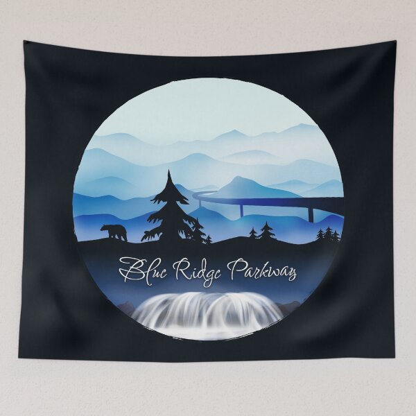 Item preview, Blue Ridge Parkway - Waterfall, Black Bear, Mnts - 28 Blue designed and sold by serenaking.