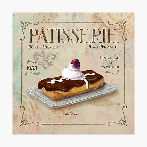 French Pastry Patisserie Vintage Look Photographic Print By Fionastokes Redbubble