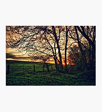 English Countryside Sunset HDR Photographic Print