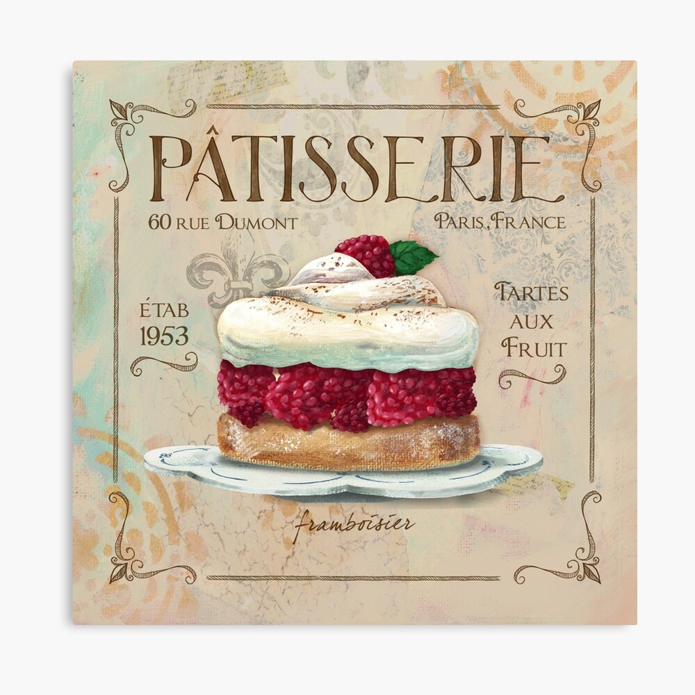 French Pastry Patisserie Vintage Look Photographic Print By Fionastokes Redbubble