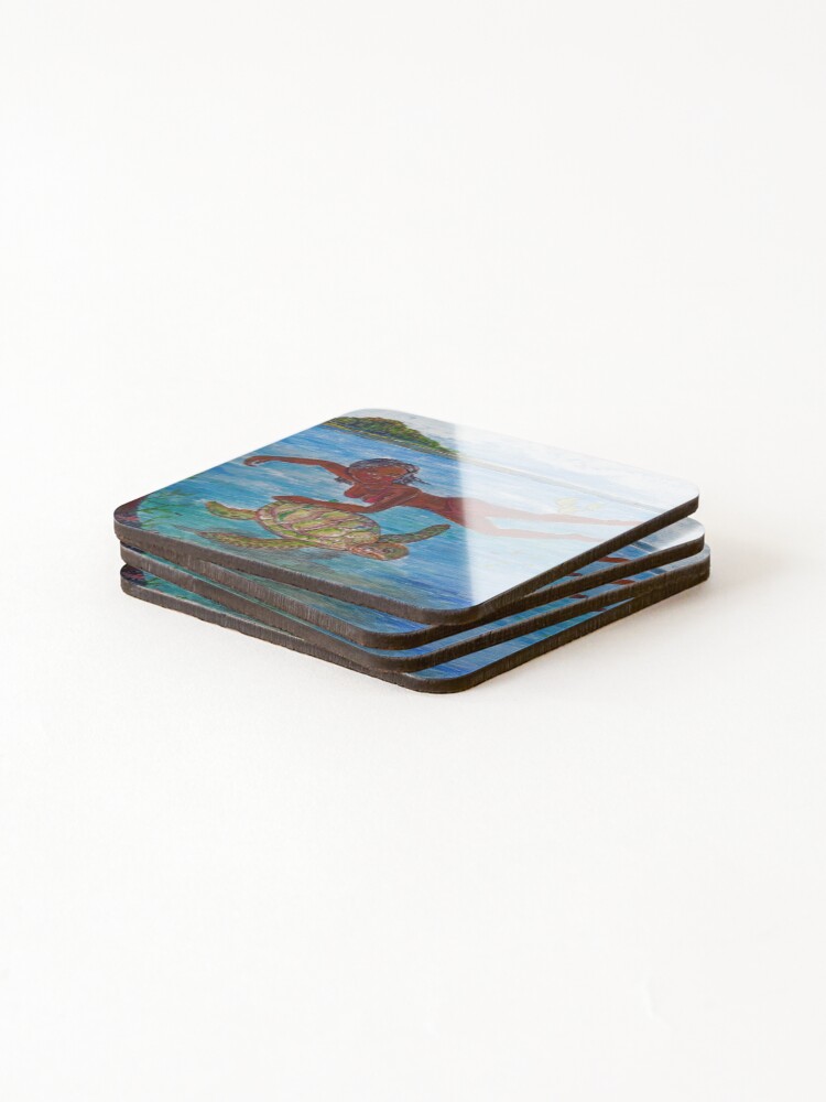 Thumbnail 4 of 5, Coasters (Set of 4), See Turtle designed and sold by DarkRubyMoon.