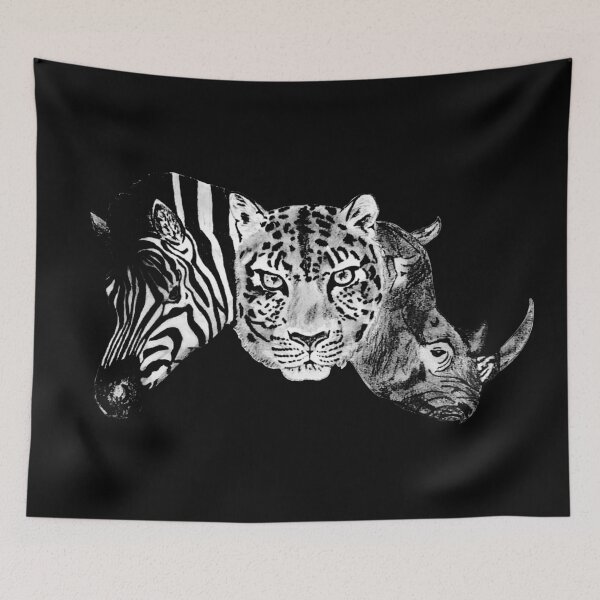 Item preview, Three Animals - Zebra Leopard And Rhinoceros  designed and sold by ChrisAnimalArt.