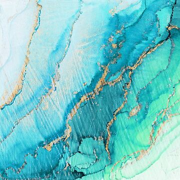 Artwork thumbnail, Turquoise Aqua Gold Ocean by Olga Shvartsur