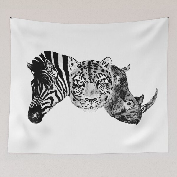 Item preview, Three Animals - Zebra Leopard And Rhinoceros  designed and sold by ChrisAnimalArt.