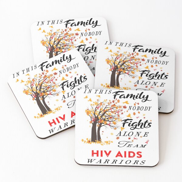 Item preview, In This Family No One Fight Alone Hiv Aids Awareness ribbon tree designed and sold by radianen.