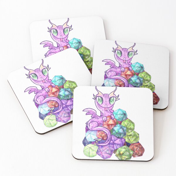 Item preview, Dragon on a Pile of Dice (Pink) designed and sold by CatesPencil.