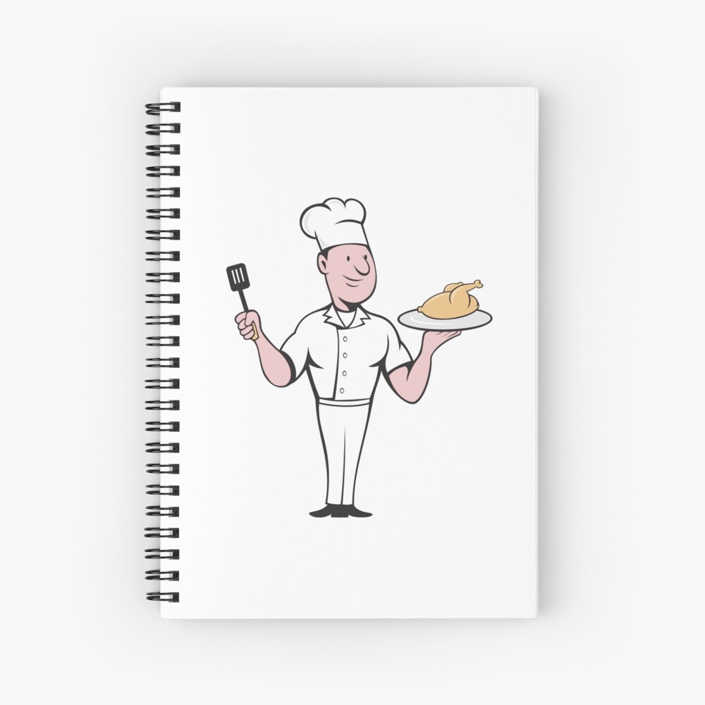 Chef Koch Braten Huhn Spachtel Karikatur Kunstdruck Von Patrimonio Redbubble