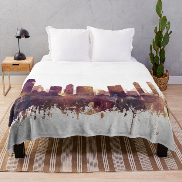 Item preview, San Diego Skyline Watercolor Orange Purple by Zouzounio Art designed and sold by zouzounioart.