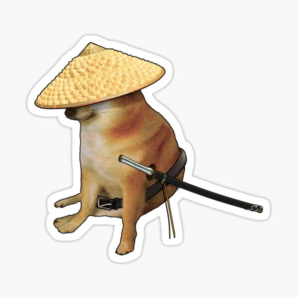 Samurai cheems Pegatina