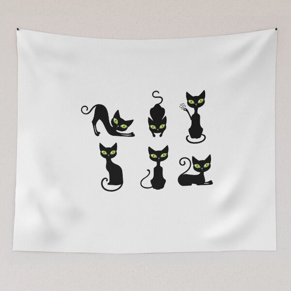 Item preview, Black cats with big green eyes   designed and sold by anemiche.