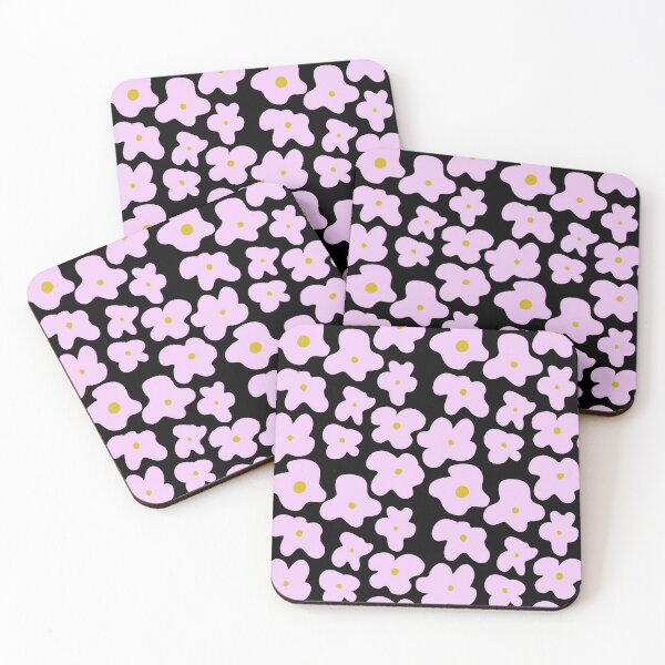 Item preview, Modern Floral Pink on Black Background designed and sold by NancyMerkle.