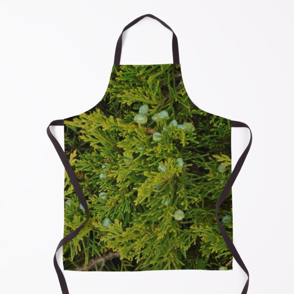 Item preview, Evergreen Juniper Tree Branches And Berries Photo Fabric Pattern Vertical designed and sold by H3designs.