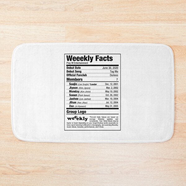 Item preview, Weeekly Kpop Nutritional Facts designed and sold by skeletonvenus.