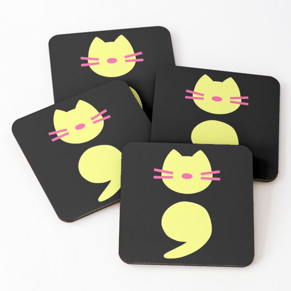 Item preview, Yellow Semicolon Cat designed and sold by SparkSnaps.