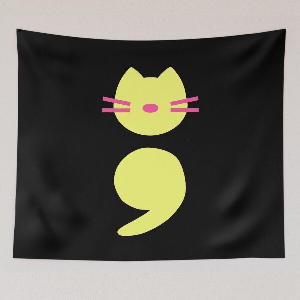 Item preview, Yellow Semicolon Cat designed and sold by SparkSnaps.