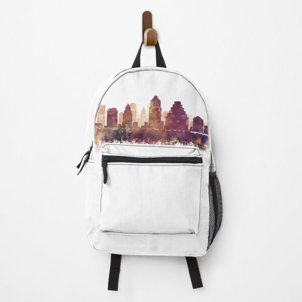 Item preview, Austin Skyline Watercolor Orange Purple by Zouzounio Art designed and sold by zouzounioart.