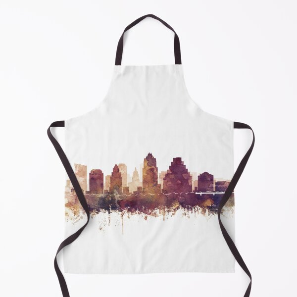 Item preview, Austin Skyline Watercolor Orange Purple by Zouzounio Art designed and sold by zouzounioart.