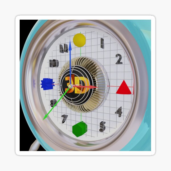 3D O'Clock -  With a 3D engine, 3DM/P01 Sticker