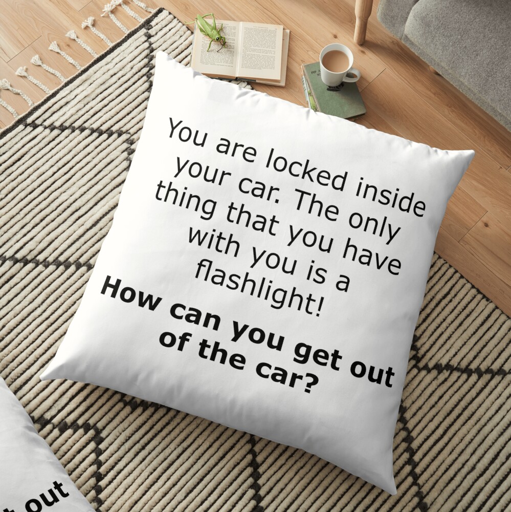 Complex Riddle - Escape From The Car Series Floor Pillow