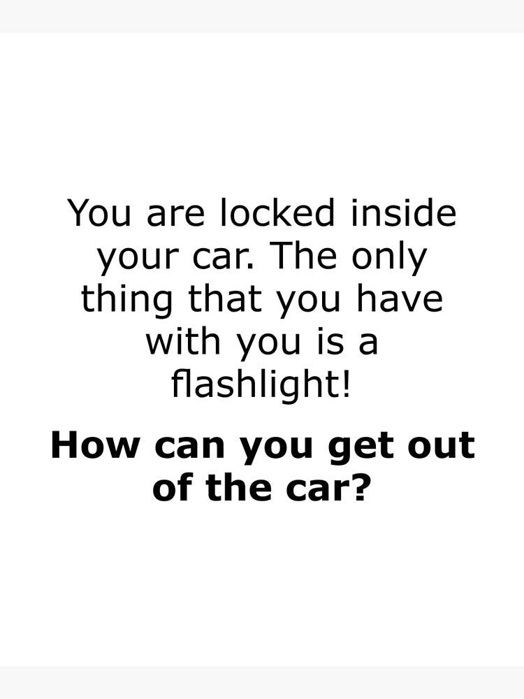 Complex Riddle - Escape From The Car Series by ThinkinClothing