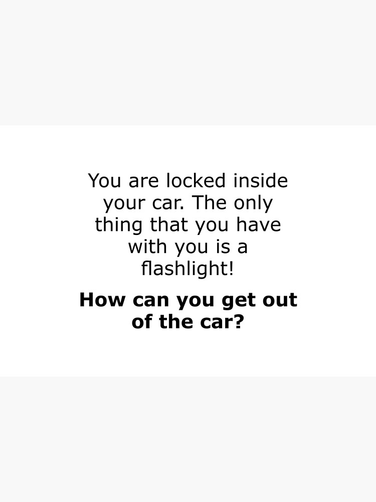 Complex Riddle - Escape From The Car Series by ThinkinClothing
