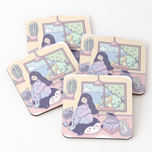 Item preview,  cute girl in kawaii room designed and sold by Jaclinolivares.