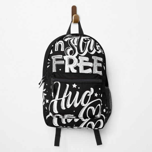 Item preview, Mental Health Support Hug Me I'm Stress Free Black & White Quote Saying Text White designed and sold by WearWolfDesigns.