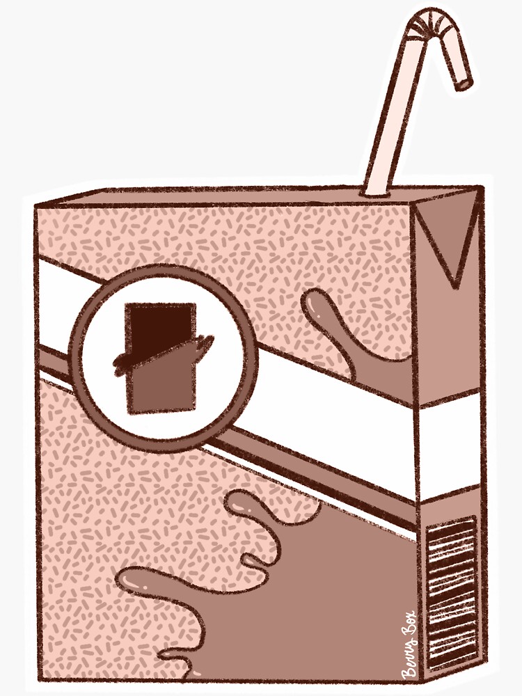 "Chocolate Milk Drawing" Sticker for Sale by BerryBox Redbubble