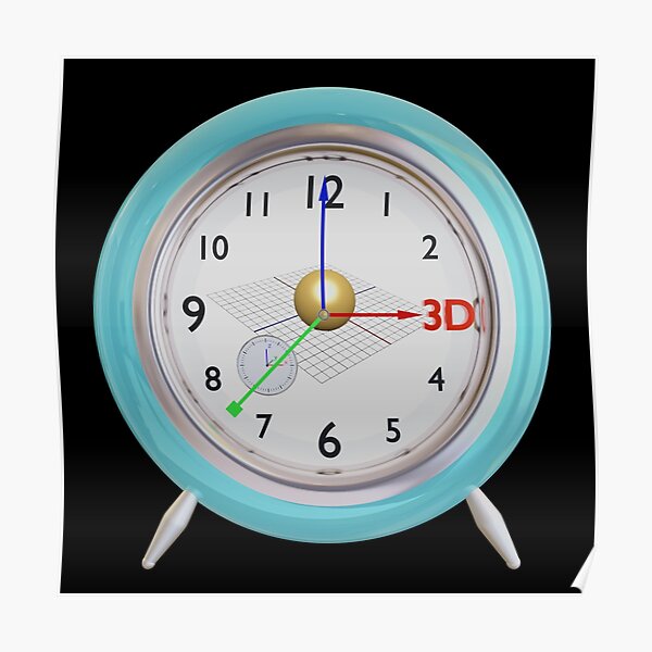 3D O'Clock - With a Sphere and 3D Sign, 3DM/F01 Poster