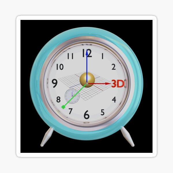 3D O'Clock - With a Sphere and 3D Sign, 3DM/F01 Sticker