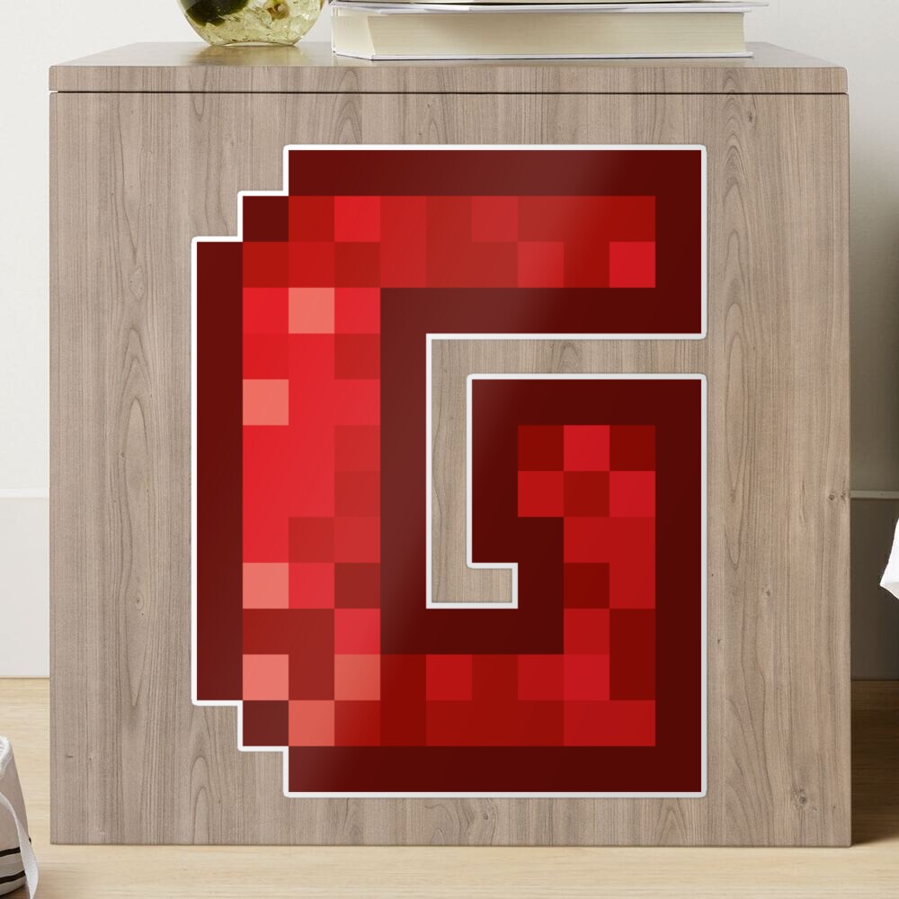 Letter Art Orange Retro Pixel Pattern - M Sticker for Sale by dylanxh