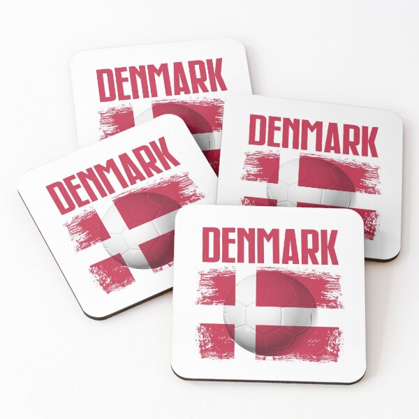 Item preview, Dinamarca Danmark European Football 2020 Red on White designed and sold by Uppercase Tees.