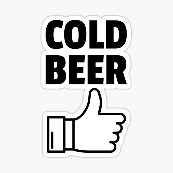 i-like-cold-beer-thumbs-up-sticker-for-sale-by-ruubensuits1-redbubble