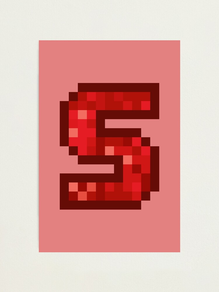 "Letter Art Red Retro Pixel Pattern - S" Photographic Print By Dylanxh ...