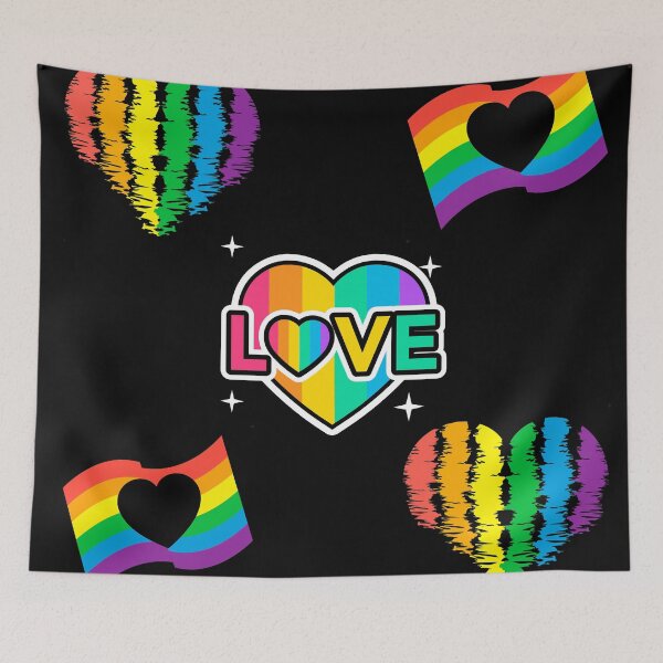 Item preview, LGBTQ+ Pride Rainbow Heart Love Design designed and sold by HolidayTees.