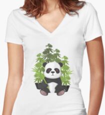 High panda Fitted V-Neck T-Shirt