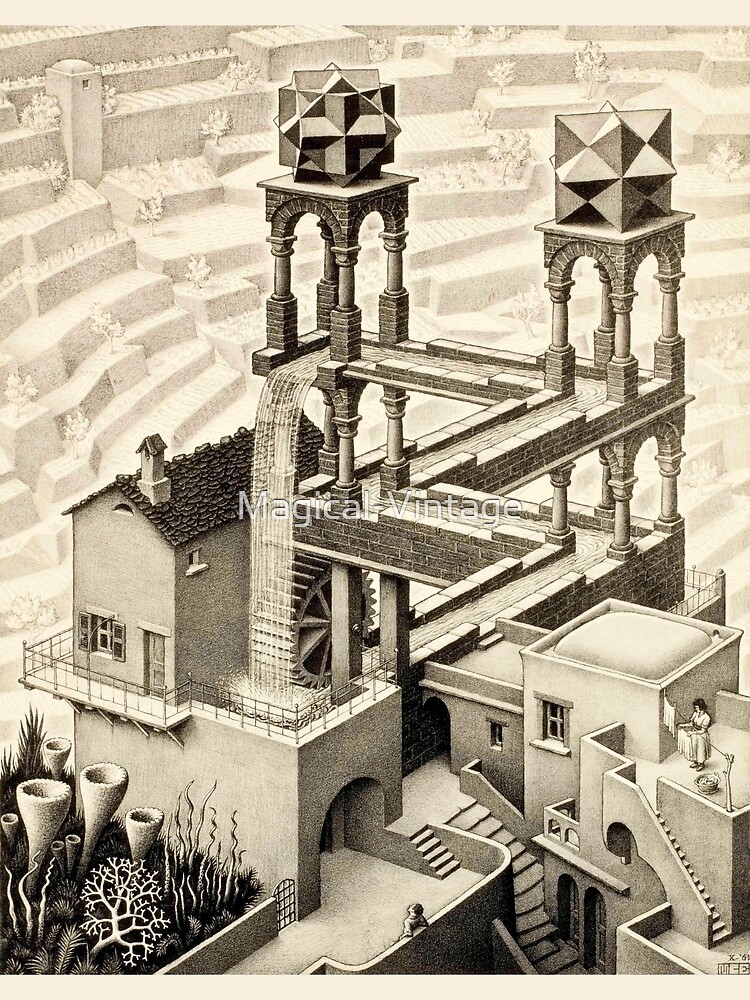 Disover M.C. Escher - Waterfall, 1961 Canvas