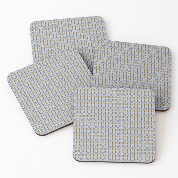 Item preview, Violet hearts with brown tribal patterns on sky blue background designed and sold by kasamuDX.