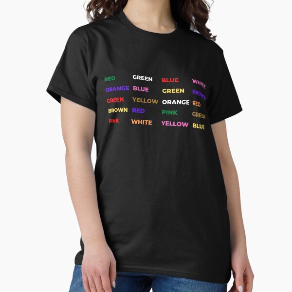 Nerdy Psychology Psychiatry Stroop Color Test Effect T-Shirt Nerdy Psychology Psychiatry Stroop Color Test Effect T-Shirt