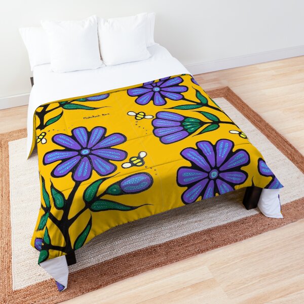Bees and chicory 2 Comforter