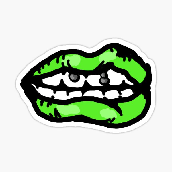 Neon Green Lips Sticker