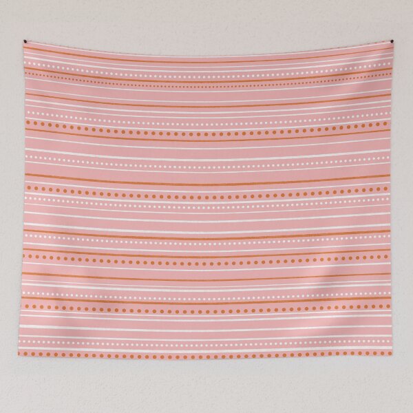 Item preview, Patrón de rayas y puntos texturizados Safi en rosa y naranja designed and sold by kierkegaard.