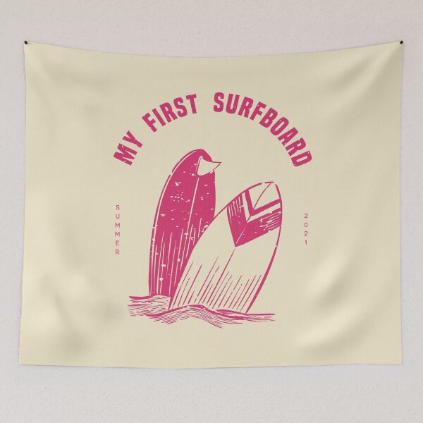 Item preview, My First Surfboard Pink designed and sold by art-by-gui.