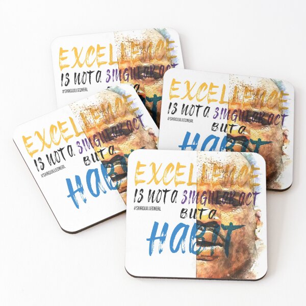Item preview, Shaquille O'Neal Inspiration Saying Motivational Quote Watercolor sketching Positive quote: Excellence is not a singular act, but a habit. You are what you repeatedly do. designed and sold by scribblelife.