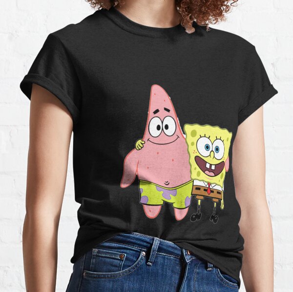  SpongeBob SquarePants Nose Plug Arm Wave Premium T-Shirt :  Clothing, Shoes & Jewelry