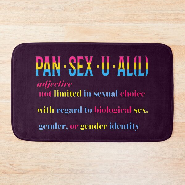 Item preview, Definition of pansexual using PAN flag colors designed and sold by SirReel.
