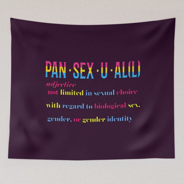 Item preview, Definition of pansexual using PAN flag colors designed and sold by SirReel.